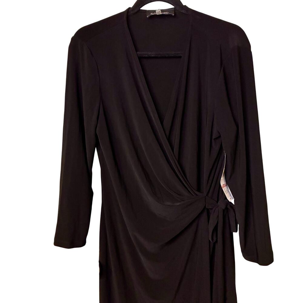 Black Label by Evan Picone NWT Black Classic Wrap Tie Dress Size 10 Formal